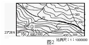 读“我国东南地区某河流域等高线地形图”,完成6—9题。6.图中①处悬崖的相对高度HA.150m<H<250mB.250m<H<450mC 读“我国东南地区某河流域等高线地形图”,完成6—9题。6.图中①处悬崖的相对高度HA.150m<H<250mB.250m<H<450mC
