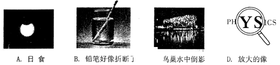 如图所示的四种情景中,属于光的反射形成的 如图所示的四种情景中,属于光的反射形成的