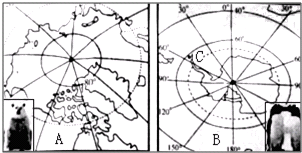 读极地地区图,完成下列问题:判断下列字母所表示的大洲、大洋名称:A为______洲,B为______洋.C为______站,2009年