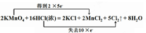 实验室也可用反应2KMnO4+16HCl(浓)=2KCl+2MnCl2+5Cl2↑+8H2O来快速制取氯气。请标出电子的转移方向和数目2KMnO4+16H 实验室也可用反应2KMnO4+16HCl(浓)=2KCl+2MnCl2+5Cl2↑+8H2O来快速制取氯气。请标出电子的转移方向和数目2KMnO4+16H