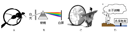 在如图所示的光现象中,属于光的反射现象的是 在如图所示的光现象中,属于光的反射现象的是
