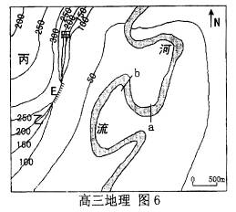 读图6,判断题小题1:河流ab段的流向为A.自西北向东南B.自东南向西北C.自东北向西南D.自西南向东北小题2:断崖顶部的E点海拔可能为A.59米B.99米C. 读图6,判断题小题1:河流ab段的流向为A.自西北向东南B.自东南向西北C.自东北向西南D.自西南向东北小题2:断崖顶部的E点海拔可能为A.59米B.99米C.