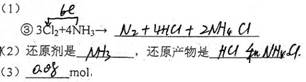 已知常温常压下:① 3Cl2+2NH3→N2+6HCl,②3Cl2+8NH3→N2+6NH4Cl完成并配平反应③的化学方程式,并标出电子转移方向和数目:③ 已知常温常压下:① 3Cl2+2NH3→N2+6HCl,②3Cl2+8NH3→N2+6NH4Cl完成并配平反应③的化学方程式,并标出电子转移方向和数目:③