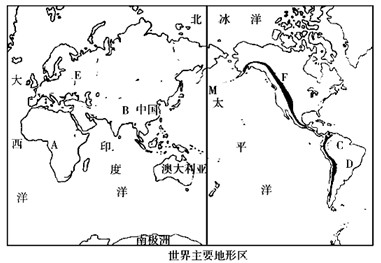 读图,回答下列问题。指出图中字母所代表的地形区的名称:A_________,B_________,C_________,D________ 读图,回答下列问题。指出图中字母所代表的地形区的名称:A_________,B_________,C_________,D________
