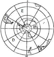 读南极地区图回答:大洲、大洋:A______C______E______D______;我国的科学考察站:B______.到南极洲考察的最佳时间是_ 魔方格