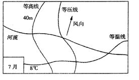 该图为某日某地区示意图。据图回答问题。小题1:下列关于该图的说法,正确的是①该地区位于北半球②该地区位于南半球③图中河流流向东南方向④该地区正午太阳高度在一 该图为某日某地区示意图。据图回答问题。小题1:下列关于该图的说法,正确的是①该地区位于北半球②该地区位于南半球③图中河流流向东南方向④该地区正午太阳高度在一