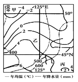 图为我国某区域图。读图回答题。小题1:关于图示地区自然要素的叙述,正确的是A.气温:甲>乙>丙B.降水:甲<丙<乙C.河流水位季节变化不 图为我国某区域图。读图回答题。小题1:关于图示地区自然要素的叙述,正确的是A.气温:甲>乙>丙B.降水:甲<丙<乙C.河流水位季节变化不
