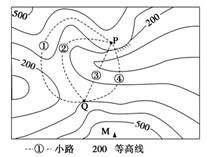 冬至日,山东枣庄市某校高一学生去下图所示地区进行地质考察,他们借助GPS测得山峰M的纬度为36.5°N,海拔为598米。两组学生分别到达P、Q点,测量并计算出两 冬至日,山东枣庄市某校高一学生去下图所示地区进行地质考察,他们借助GPS测得山峰M的纬度为36.5°N,海拔为598米。两组学生分别到达P、Q点,测量并计算出两
