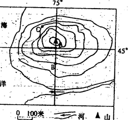 读某地等高线示意图,完成1~3题。小题1:当位于A点的某建筑物的影长达到一年中最长且指向B点时,北京时间是A.6月22日13时B.6月23日1时C.12月23日 读某地等高线示意图,完成1~3题。小题1:当位于A点的某建筑物的影长达到一年中最长且指向B点时,北京时间是A.6月22日13时B.6月23日1时C.12月23日