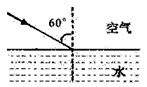 如图所示,一束光以60°的入射角射到平静的水面上, 反射角是_______度,折射角 ______入射角。 如图所示,一束光以60°的入射角射到平静的水面上, 反射角是_______度,折射角 ______入射角。