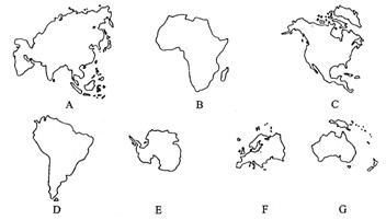 读下列七大洲轮廓图,回答问题:请将图中各大洲的名字分别填在它们各自对应字母后的横线上: A_____;B_____;C______;D____ 读下列七大洲轮廓图,回答问题:请将图中各大洲的名字分别填在它们各自对应字母后的横线上: A_____;B_____;C______;D____