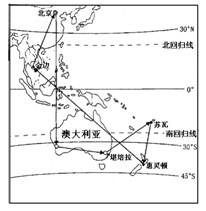 国务院总理温家宝2006年4月1日至8日先后出访澳大利亚、斐济、新西兰和柬埔寨四国。结合下图回答下列问题:1、所访四国分属亚洲和大洋洲 国务院总理温家宝2006年4月1日至8日先后出访澳大利亚、斐济、新西兰和柬埔寨四国。结合下图回答下列问题:1、所访四国分属亚洲和大洋洲