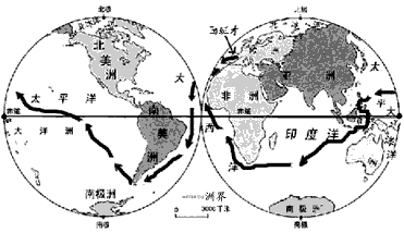 读麦哲伦环球航线示意图,回答下列问题。在400多年前,麦哲伦船队从的西班牙出发,开始了那次永载史册的航海行动。麦哲伦船队离 读麦哲伦环球航线示意图,回答下列问题。在400多年前,麦哲伦船队从的西班牙出发,开始了那次永载史册的航海行动。麦哲伦船队离