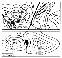 图是“某地附近两区域等值线分布图(比例尺相同)”,读图,完成下列各题。小题1:A点海拔范围(H)和B地温度值(T)范围是:A.1200米<H<150 图是“某地附近两区域等值线分布图(比例尺相同)”,读图,完成下列各题。小题1:A点海拔范围(H)和B地温度值(T)范围是:A.1200米<H<150