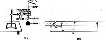 某实验小组利用如图1所示的实验装置来验证机械能守恒定律.已知重锤质量m=1.00kg,当地的重力加速度g=9.80m/s2①实验小组选出一条纸带如图2所示,其中 某实验小组利用如图1所示的实验装置来验证机械能守恒定律.已知重锤质量m=1.00kg,当地的重力加速度g=9.80m/s2①实验小组选出一条纸带如图2所示,其中