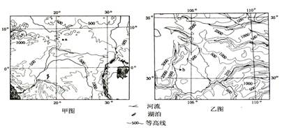 读下图,“甲乙两地区等高线示意图”回答甲、乙两图所示的主要地区在地形上有哪些相似之处?简要说明判断的依据。分析甲、乙两图所示区域的地 读下图,“甲乙两地区等高线示意图”回答甲、乙两图所示的主要地区在地形上有哪些相似之处?简要说明判断的依据。分析甲、乙两图所示区域的地