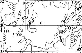 读材料示意图,完成下列各题。材料一我国某地等高线图材料二该地七月等温线分布图材料一图中甲地形是________,该地区 读材料示意图,完成下列各题。材料一我国某地等高线图材料二该地七月等温线分布图材料一图中甲地形是________,该地区