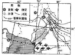 读某地年平均降水量线分布图,回答下列问题。图中A河发源于,由图中信息可知该河上游水量丰富,可该河到了入海口水量已大大减少,请分析原因。( 读某地年平均降水量线分布图,回答下列问题。图中A河发源于,由图中信息可知该河上游水量丰富,可该河到了入海口水量已大大减少,请分析原因。(