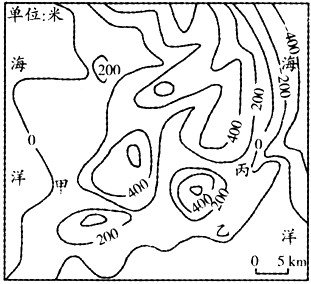 下图为某地区等高线地形图,下表为图中甲地气候资料,据图表回答下列问题。简述该地区的地形特点及东西两岸大陆架的特点。__________ 下图为某地区等高线地形图,下表为图中甲地气候资料,据图表回答下列问题。简述该地区的地形特点及东西两岸大陆架的特点。__________