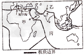 读地球局部板块构造图,回答下面问题:从板块角度看,甲位于板块;从大洲的角度看,乙位于洲;从大洋的角度看,丙位于 洋。 读地球局部板块构造图,回答下面问题:从板块角度看,甲位于板块;从大洲的角度看,乙位于洲;从大洋的角度看,丙位于 洋。