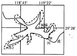 下图为某湖泊轮廓示意图,它的流域总面积为11800平方千米,其中湖区面积570平方千米,实线表示正常湖区轮廓线,虚线(海拔126 下图为某湖泊轮廓示意图,它的流域总面积为11800平方千米,其中湖区面积570平方千米,实线表示正常湖区轮廓线,虚线(海拔126