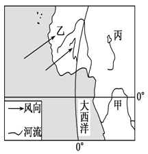 下图为世界某区域图。读图回答下列各题。小题1:下列说法正确的是( )A.甲、乙两河所处地区全年降水分配差异大B.入海水流速度减缓,甲河河口形成较大的三角洲C.图 下图为世界某区域图。读图回答下列各题。小题1:下列说法正确的是( )A.甲、乙两河所处地区全年降水分配差异大B.入海水流速度减缓,甲河河口形成较大的三角洲C.图