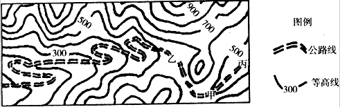 下图为“我国东南部某山区公路规划线路设计图”,读图回答下列问题。图中甲丙段公路的走向为_____________方向。(2 下图为“我国东南部某山区公路规划线路设计图”,读图回答下列问题。图中甲丙段公路的走向为_____________方向。(2
