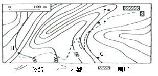 某山区的一所学校,拟组织学生对附近公路的交通流量进行调查,读图,完成下列要求。判断在E、F、G三个地点中,能目测到公路上经过H处车辆的是_ 某山区的一所学校,拟组织学生对附近公路的交通流量进行调查,读图,完成下列要求。判断在E、F、G三个地点中,能目测到公路上经过H处车辆的是_