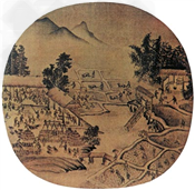看宋代耕获图回答以下问题:1、请你描绘《耕获图》画面上情景。__________________________ 看宋代耕获图回答以下问题:1、请你描绘《耕获图》画面上情景。__________________________
