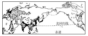 读图“北半球地区人口密度图”,完成下列小题: A、B、C、D世界四大人口密集区中,以黄种人为主的是[ 读图“北半球地区人口密度图”,完成下列小题: A、B、C、D世界四大人口密集区中,以黄种人为主的是[