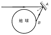有人设想在高空放置一面巨大的反光镜,在夜间把太阳光反射到地面,为城市和野外活动提供照明。 如图所示,要使太阳光经平面 有人设想在高空放置一面巨大的反光镜,在夜间把太阳光反射到地面,为城市和野外活动提供照明。 如图所示,要使太阳光经平面
