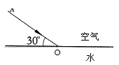 一束光线AO以与水面成30°的角斜射到水面.试在图中画出光线AO经过水面后的光路图. 一束光线AO以与水面成30°的角斜射到水面.试在图中画出光线AO经过水面后的光路图.