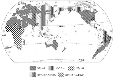 根据“世界人种分布图”,回答问题亚洲人口最多的是______人种,欧洲分布最广的是______人种.亚洲西部和非洲北部的阿拉伯人属于______人种 魔方格