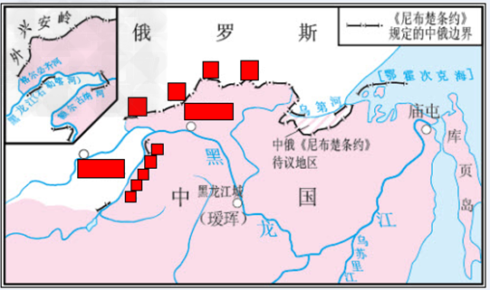 读图,回答问题:在图中长方框内填写沙皇俄国在我国修筑城堡,扩大侵略的据点。________________________ 读图,回答问题:在图中长方框内填写沙皇俄国在我国修筑城堡,扩大侵略的据点。________________________