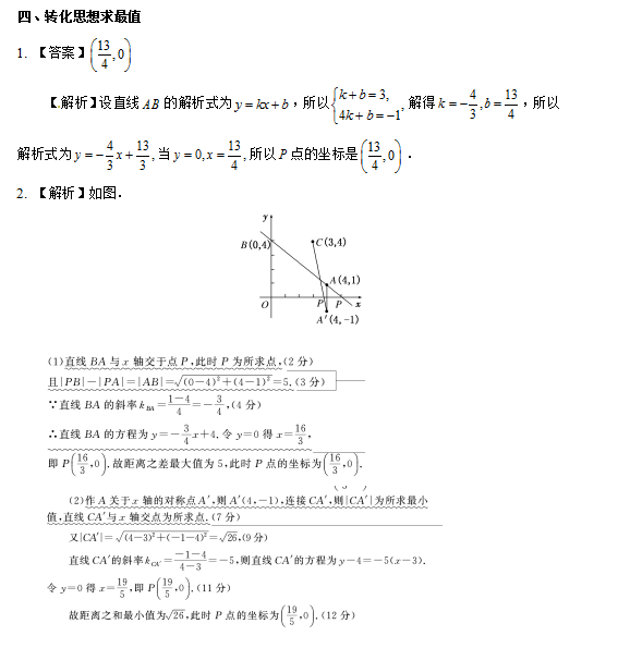 高中数学必修二:对称问题经典考题(含答案)