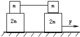 粗糙水平面上放置质量分别为m和2m的四个木块,其中两个质量为m的木块间用一不可伸长的轻绳相连.木块间的动摩擦因数均为μ,木块与水平面间的动摩擦因数相同,可认为最 魔方格