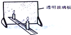 图是利用透明玻璃板探究平面镜成像特点的实验示意图,下列说法正确的是A.像的大小与蜡烛到玻璃板的距离有关B.用玻璃板代替平面镜是为了能在玻璃板后成一实像C 魔方格