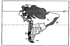 下图为“某大洲自然带分布示意图”,读图完成:小题1:图中属于热带草原自然带类型的有:A.bB.dC.eD.h小题2:关于图中自然带的叙述正确的是:A.a、b、c 下图为“某大洲自然带分布示意图”,读图完成:小题1:图中属于热带草原自然带类型的有:A.bB.dC.eD.h小题2:关于图中自然带的叙述正确的是:A.a、b、c
