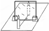 小强在探究“平面镜成像的特点”实验时,取两段等长的蜡烛A和B,点燃玻璃板前的蜡烛A,用眼睛进行观察,如图所示.在此实验中:实验中用______来代替平面镜 魔方格