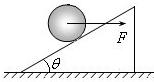 倾角为θ=30°的斜面体放在水平地面上,一个重为G的球在水平力F的作用下,静止在光滑斜面上,则水平力F的大小为______;若将力F从水平方向逆时针转过某一角度 魔方格