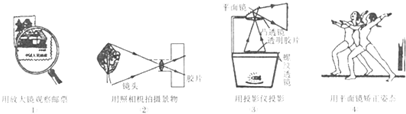 如图所示,成像为虚像的是A.①②B.②③C.①③D.①④ 魔方格