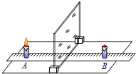 如图所示是探究平面镜成像特点的实验装置图.将一块玻璃板竖直架在一把刻度尺的上面,并保持玻璃板与刻度尺垂直.再取两根完全相同的蜡烛A和B分别竖直置于玻璃板两侧的刻 魔方格