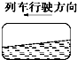 一天,下着倾盆大雨.某人乘坐列车时发现,车厢的双层玻璃窗内积水了.列车出站过程中,他发现水面的形状是下图中的A.B.C.D. 魔方格