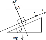 如图所示,一个质量为m=2.0kg的物体放在倾角为30°的斜面上静止不动,若用竖直向上的力F=5.0N提物体,物体仍静止,取g=10m/s2,下述结论正确的是( 魔方格