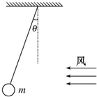 在科学研究中,可以用风力仪直接测量风力的大小,其原理如图所示.仪器中有一根轻质金属丝,悬挂着一个金属球.无风时,金属丝竖直下垂;当受到沿水平方向吹来的风时,金属 魔方格