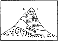 读“天山垂直自然带分布图”,完成下列各题。天山的基带植被类型是____________。 图中A、B两坡,向阳坡是_ 读“天山垂直自然带分布图”,完成下列各题。天山的基带植被类型是____________。 图中A、B两坡,向阳坡是_