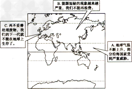 当今,可持续发展已成为人类的必由之路。结合下图回答问题。图中A、B、C分别显示了哪种主要环境问题?A__________________; 当今,可持续发展已成为人类的必由之路。结合下图回答问题。图中A、B、C分别显示了哪种主要环境问题?A__________________;