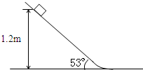 如图所示,固定的斜面与水平面相连接,斜面的倾角为53°,一物体从距地面1.2m的斜面上的某点由静止滑下,若物体与斜面及地面的动摩擦因数都为0.5,不考虑物体在斜 魔方格