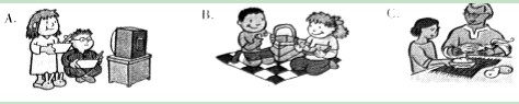 听对话和问题,选择符合每个问题答案的画图。( )1. ( )2. ( )3. ( )4. ( )5. 听对话和问题,选择符合每个问题答案的画图。( )1. ( )2. ( )3. ( )4. ( )5.
