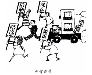 观察漫画《开学新景》,结合所学知识回答问题:漫画中家长的做法会带来什么不良后果? ____________________________ 观察漫画《开学新景》,结合所学知识回答问题:漫画中家长的做法会带来什么不良后果? ____________________________